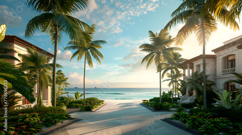 Tropical Enchantment: A Glimpse into a Luxury Beach Resort in Paradise © Alberta