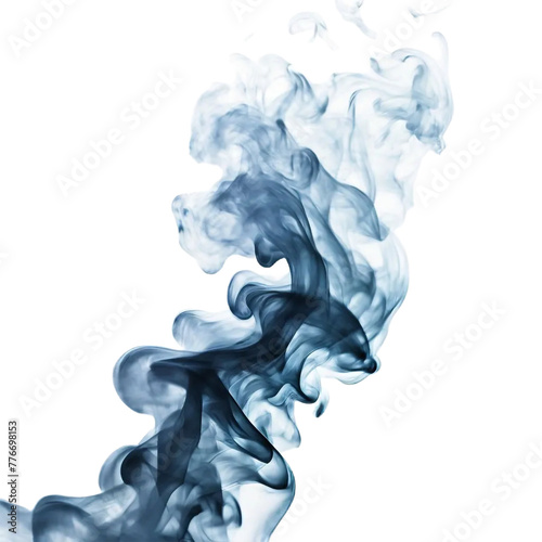 blue smoke isolated on translate background