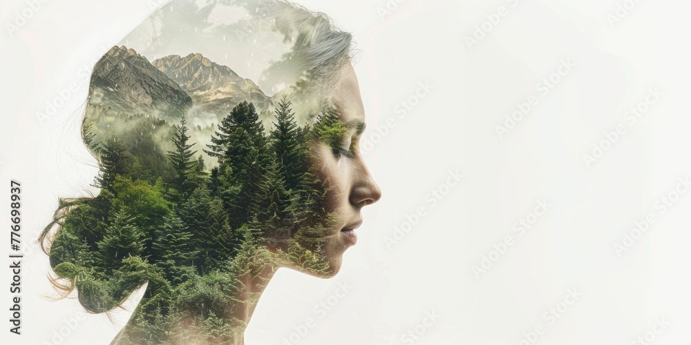 Enchanted Forest Surreal portrait of a woman with nature intertwined in ...