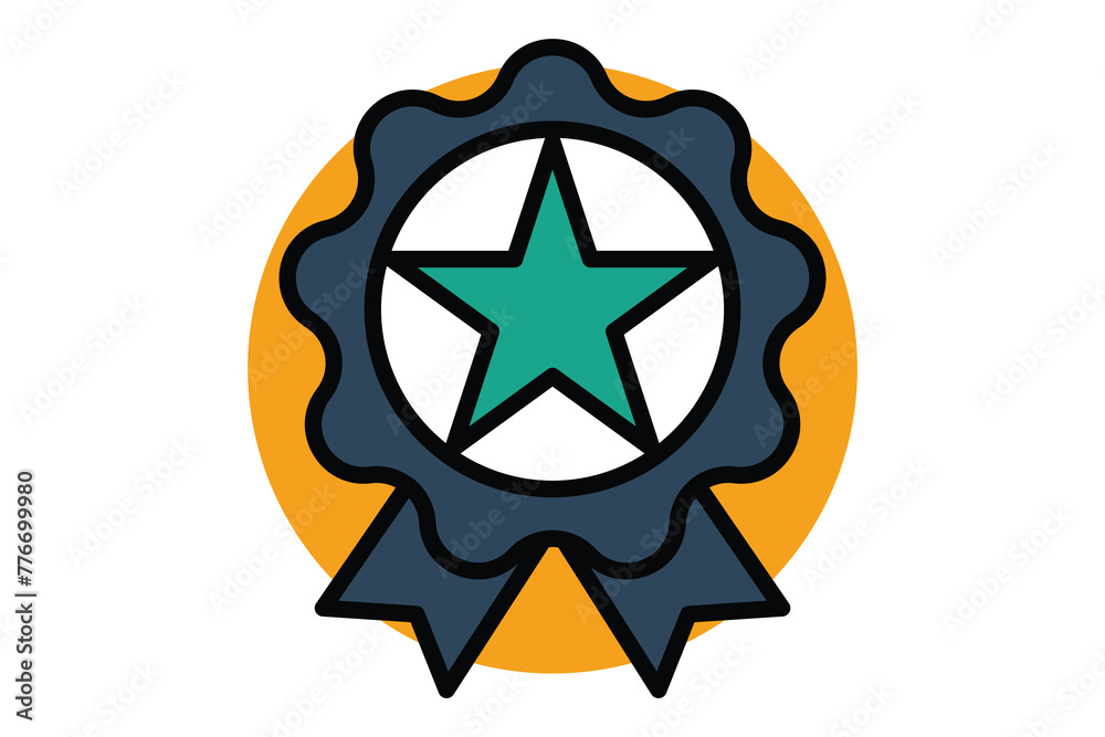 ranking icon. medal with star in circle. icon related to action plan, business. flat line icon style. business element illustration ranking icon. medal with star in circle. icon related to action plan, business. flat line icon style. business element illustration