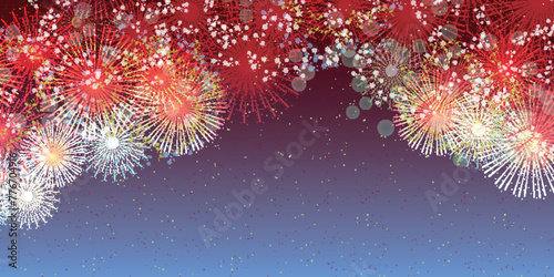 花火　夏祭り　風景　背景	