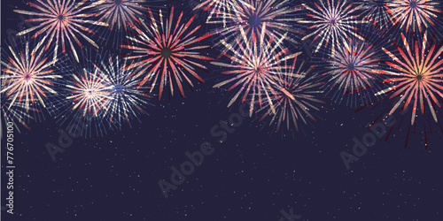 花火　夏祭り　風景　背景	