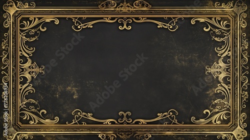 Golden Elegance Vintage Gold Frame with Oriental-Inspired Border for Web Presentation
