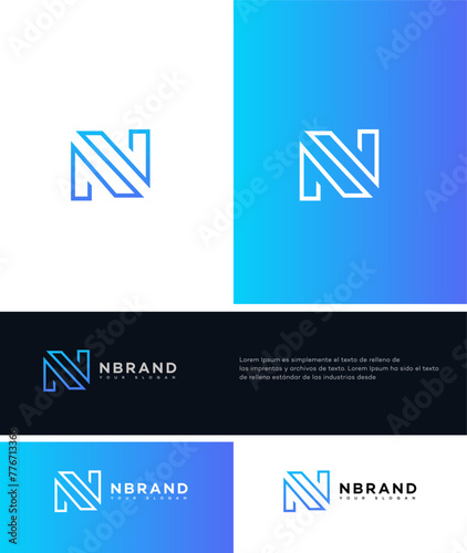 N Letter Logo Icon Brand Identity Sign, N Letter Symbol Template
