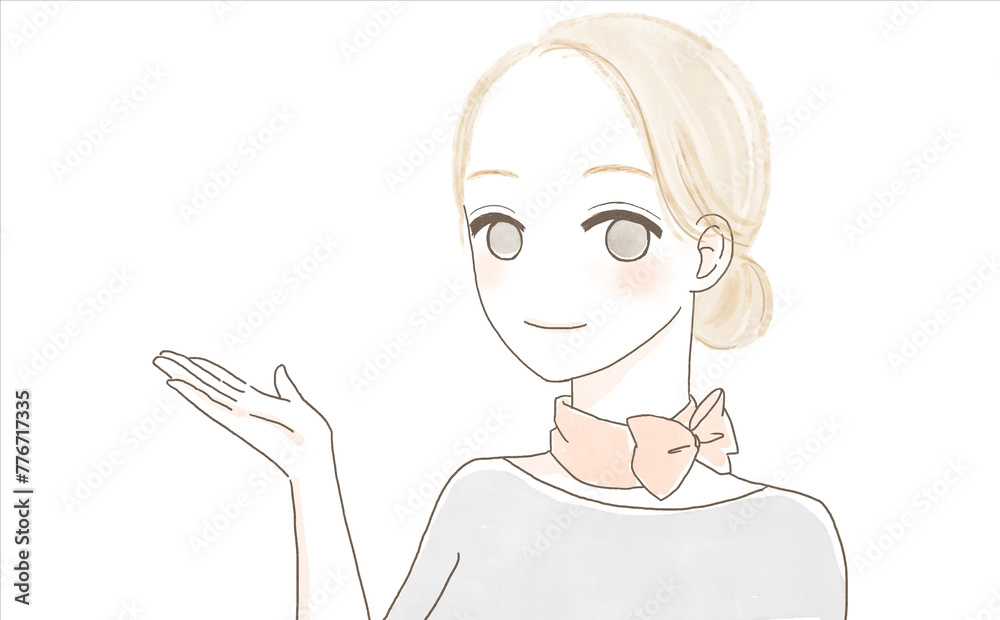 案内する女性 案内する女性