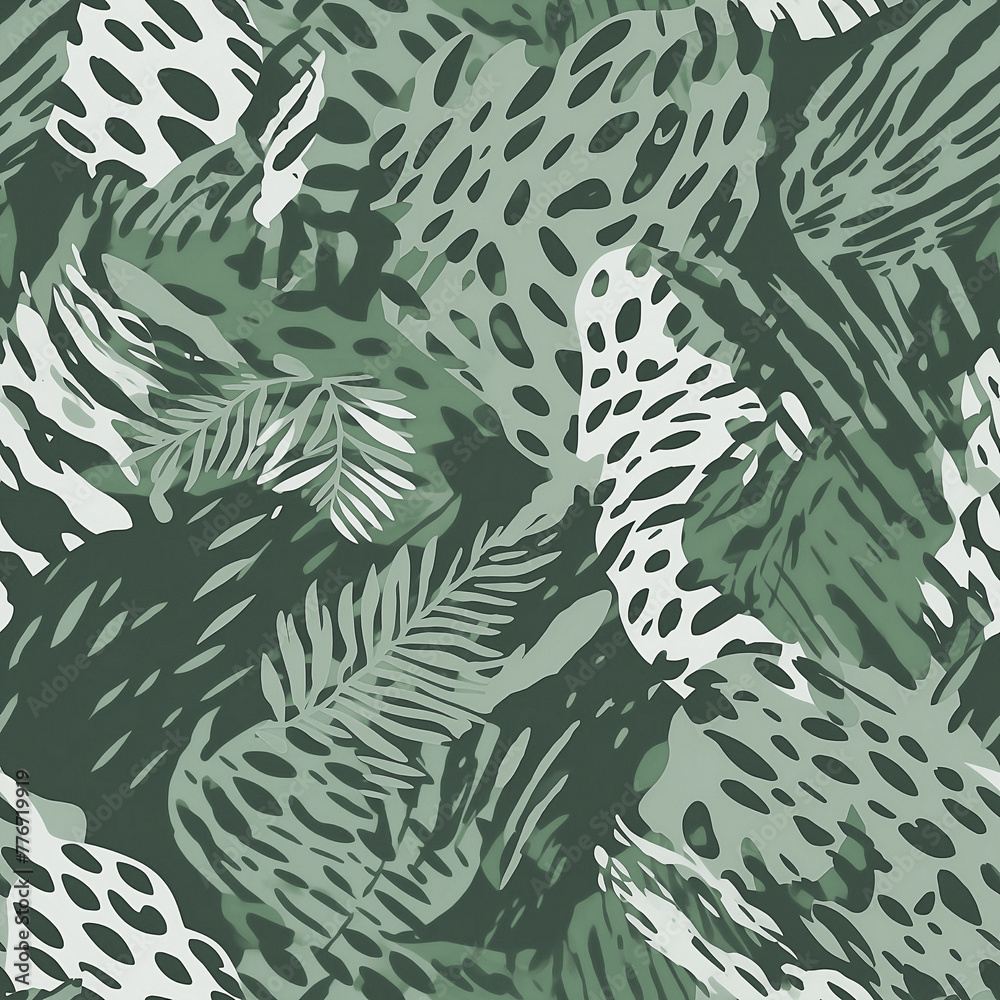 Seamless animal print jungle pattern, leopard pattern