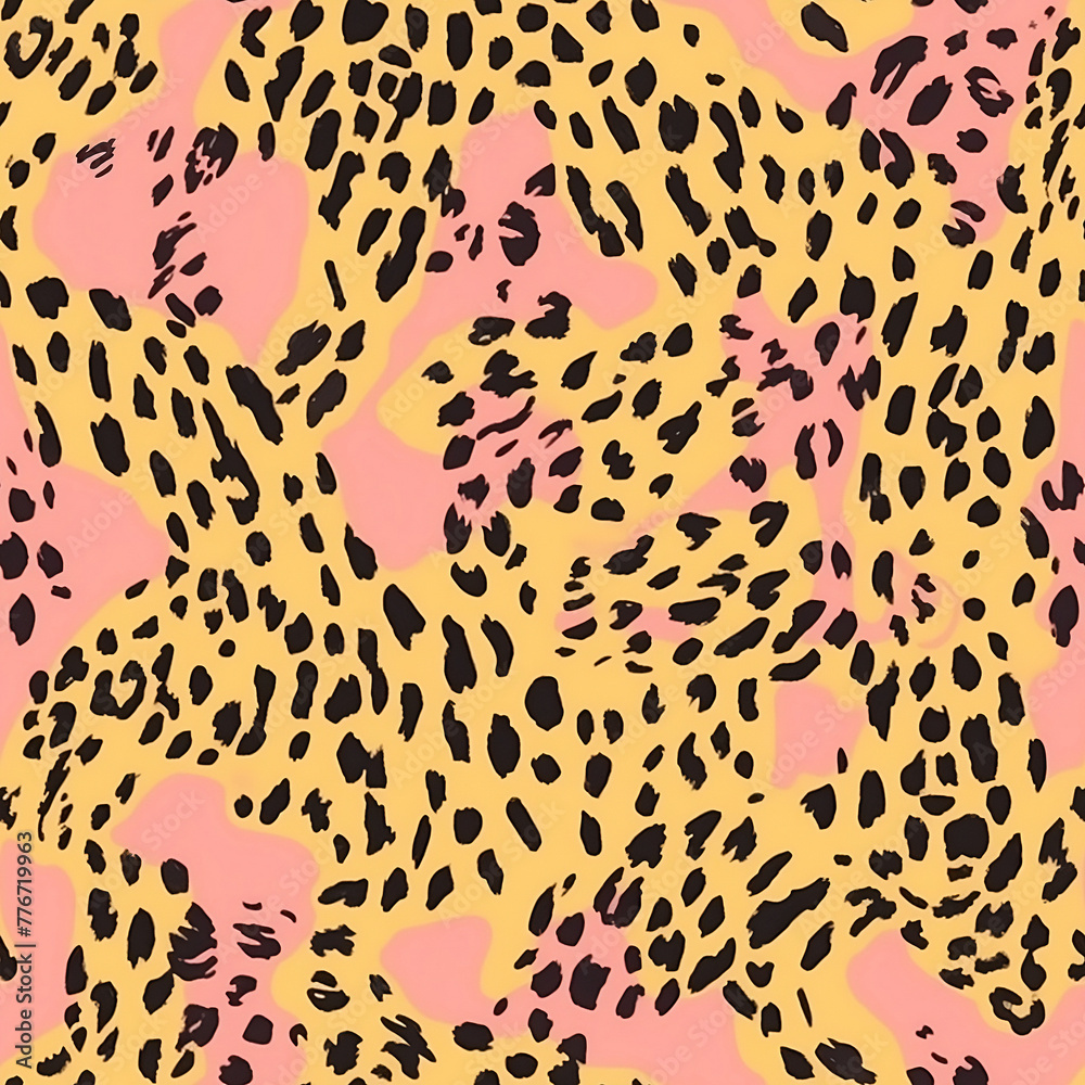 Seamless animal print pattern, leopard pattern.