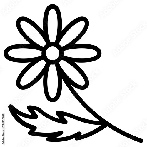 calendula flower icon, simple vector design