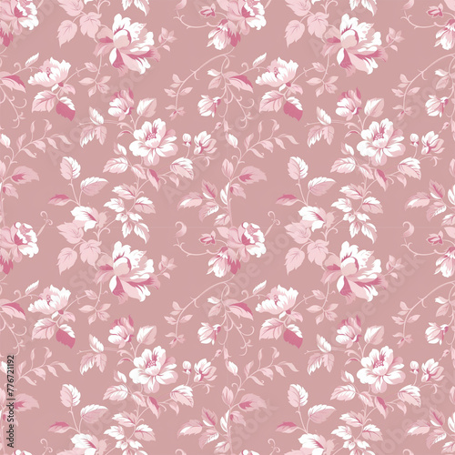 Floral pink color  Beautiful form natural  seamless pattern.