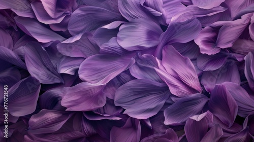 Visualize an abstract composition of fragrant petals in shades of purple, arranged to form a lush, AI Generative © sorapop