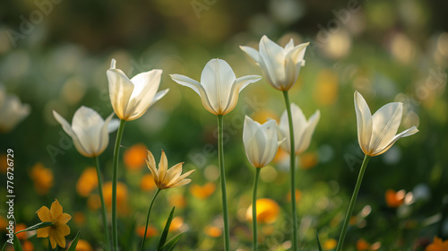 Nature background with tulip flowers