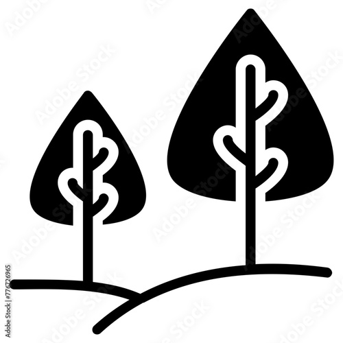 forest icon, simple vector design