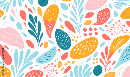 hand drawn flat design abstract doodle pattern