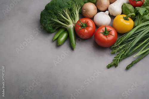 Vegetable with copy-space background concept, blank space. Place to adding text blank copy space. Organic Opulence: Opulence of Organic Vegetables