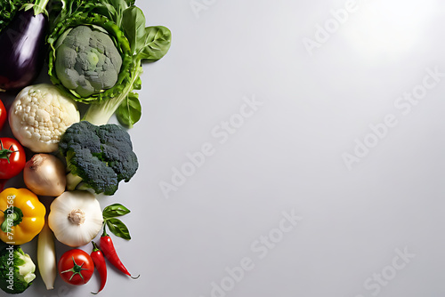 Vegetable with copy-space background concept, blank space. Place to adding text blank copy space. Nature's Best: Best of Nature's Bounty in Every Vegetable