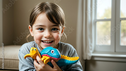 A child playing with toys
