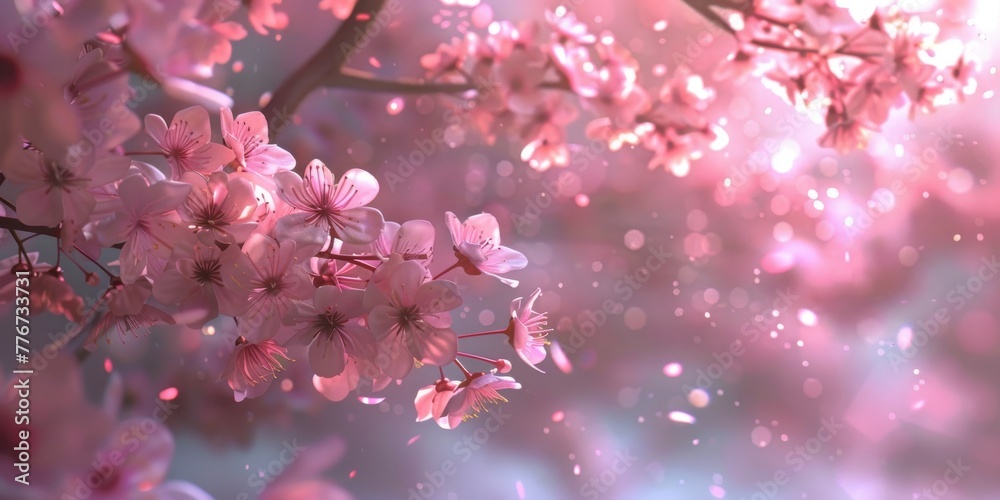 A delicate cherry blossom texture, reflecting the beauty and transient nature of life, inspired by serene and solemn moments created with Generative AI Technology