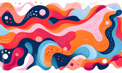 hand drawn flat design abstract doodle pattern © Ilham