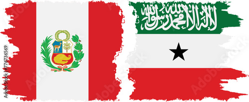 Somaliland and Peru grunge flags connection vector