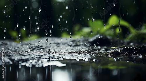 Wallpaper Mural Close-up of the moment water such as rain falls to the ground Torontodigital.ca