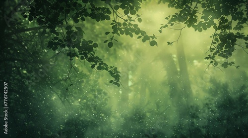 Digital landscapes with a green background featuring fantasy or imaginary scenes