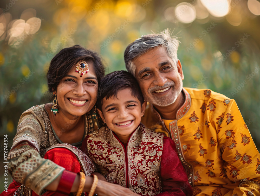 Portrait of a happy indian family. Portrait of a happy indian family.