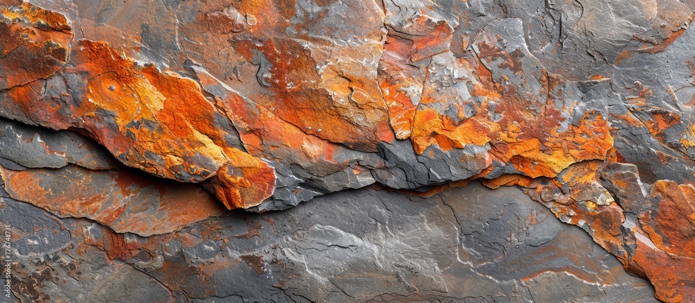A rock with orange paint