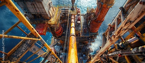 Precision and Grace in Drilling Rigs Crane photo