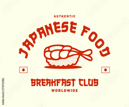  Vintage illustration of japanese food t shirt design, vector graphic, typographic poster or tshirts street wear and Urban style