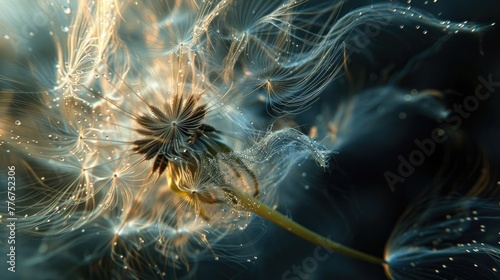 Dandelion Seeds Drifting Away on a Gentle Breeze © Sittichok