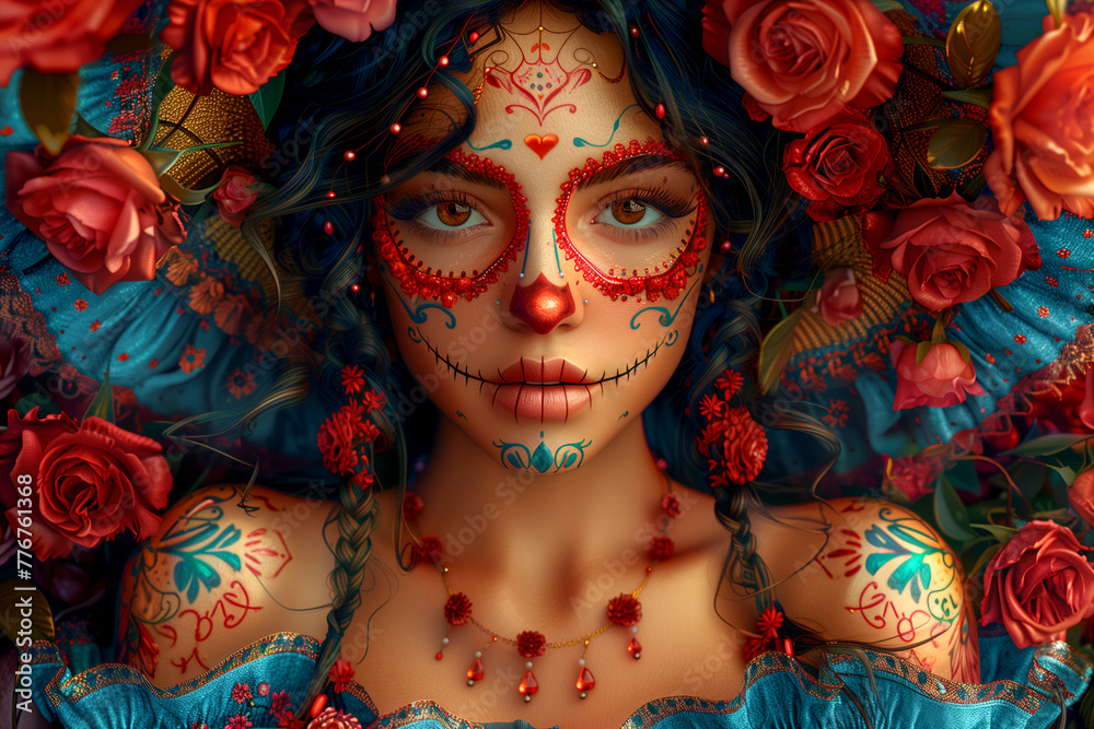 Beautiful girl and red roses Beautiful girl and red roses