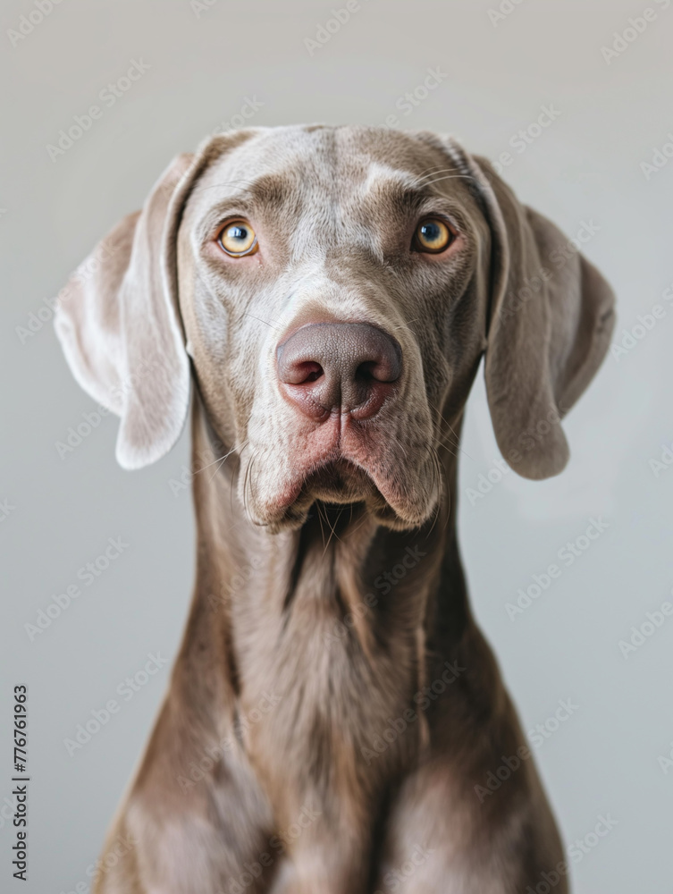 Close-up portrait of an weimaraner dog Close-up portrait of an weimaraner dog