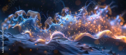 Paramecia in Mesmerizing Microscopic Dance of Cellular Navigation Through Aquatic Life © Sittichok
