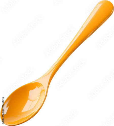 orange ceramic spoon isolated on white or transparent background,transparency