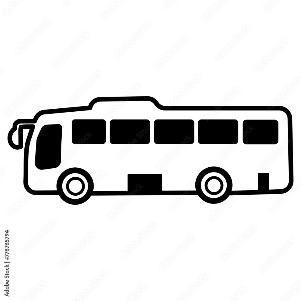bus icon, simple vector design