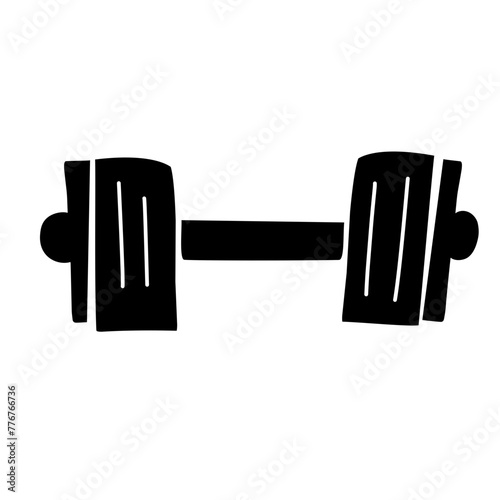dumbbel silhouette icon 