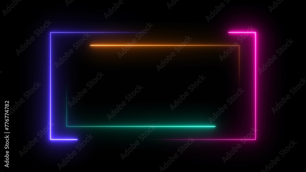 Abstract beautiful neon rectangle frame illustration background. Abstract beautiful neon rectangle frame illustration background.