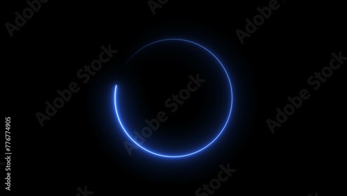 Abstract beautiful neon circle loading icon background illustration 4k.