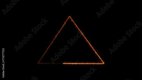 Abstract blue color neon line triangle background illustration 4k.