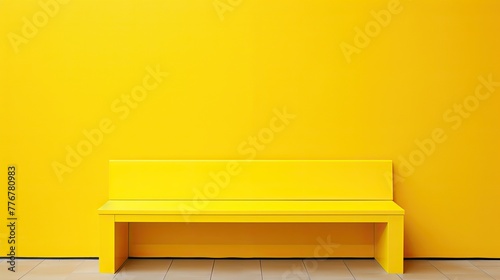 cheerful yellow bench photo