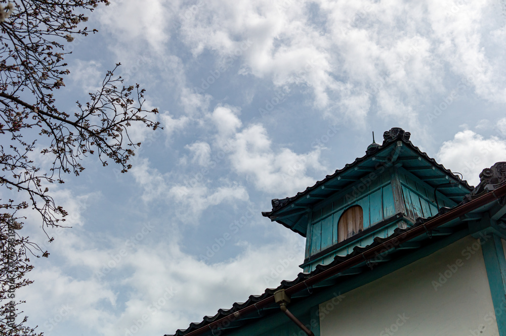 Japanese old temple roof