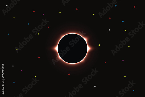 Solar Eclipse Illustration background. Total solar eclipse vector illustration