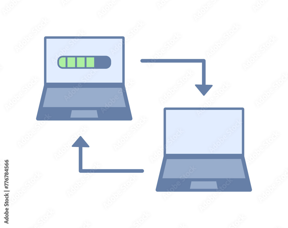 Data transfer icon. Cloud computing data transfer illustration.