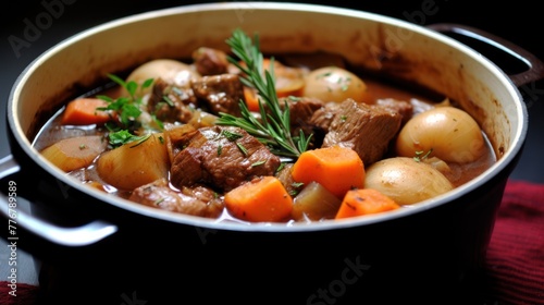 a bowl of stew with meat and vegetables