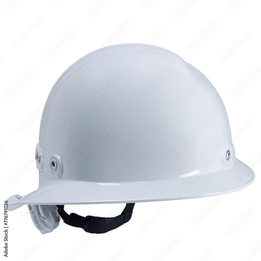 Fototapeta premium A new white safety helmet isolated on transparent background