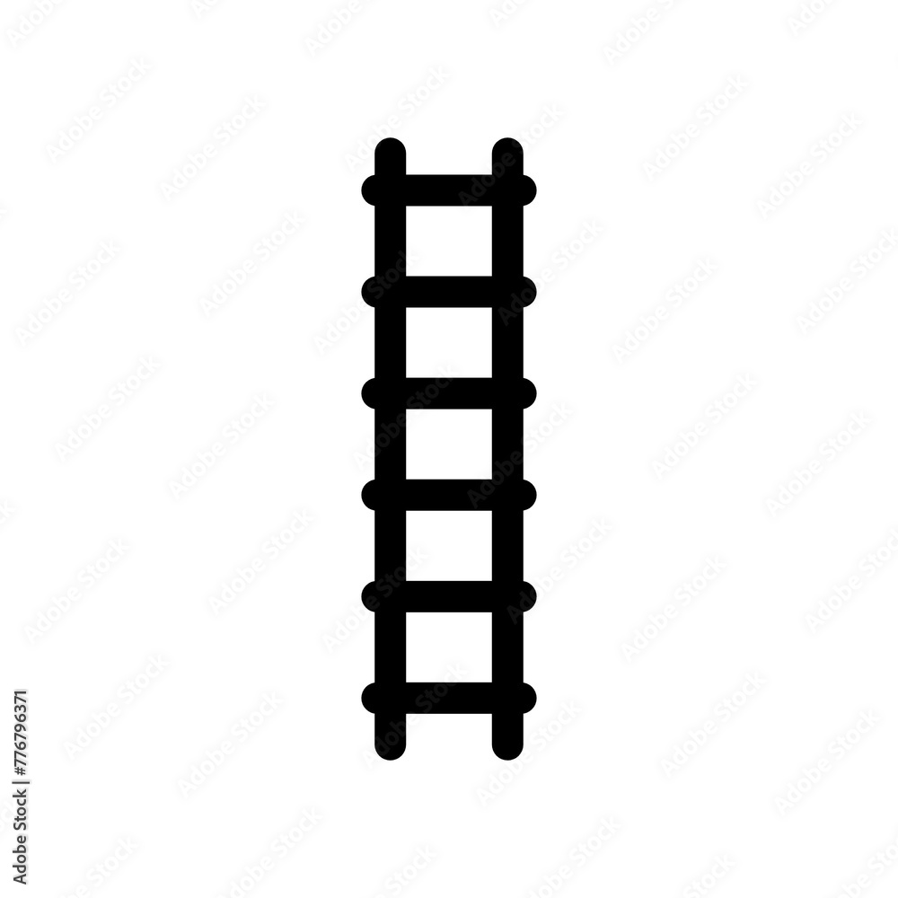 The stairs icon is black and outline style The stairs icon is black and outline style
