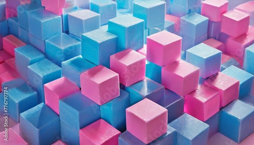 Pink and blue cubes