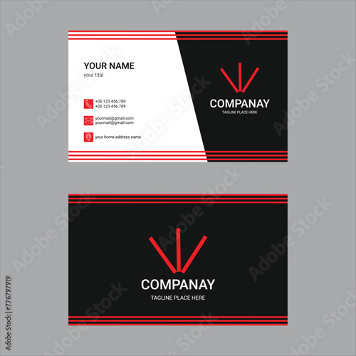 Red and Black Modern Business card design