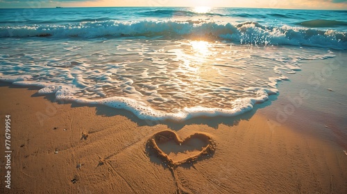 a heart in the sand on the beach