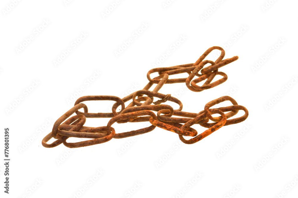 Fototapeta premium rusty chain isolated on white background